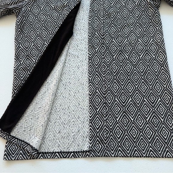 H&M Cardigan Geometric Pattern Size Small Womens Open Front Black & White - Picture 3 of 9